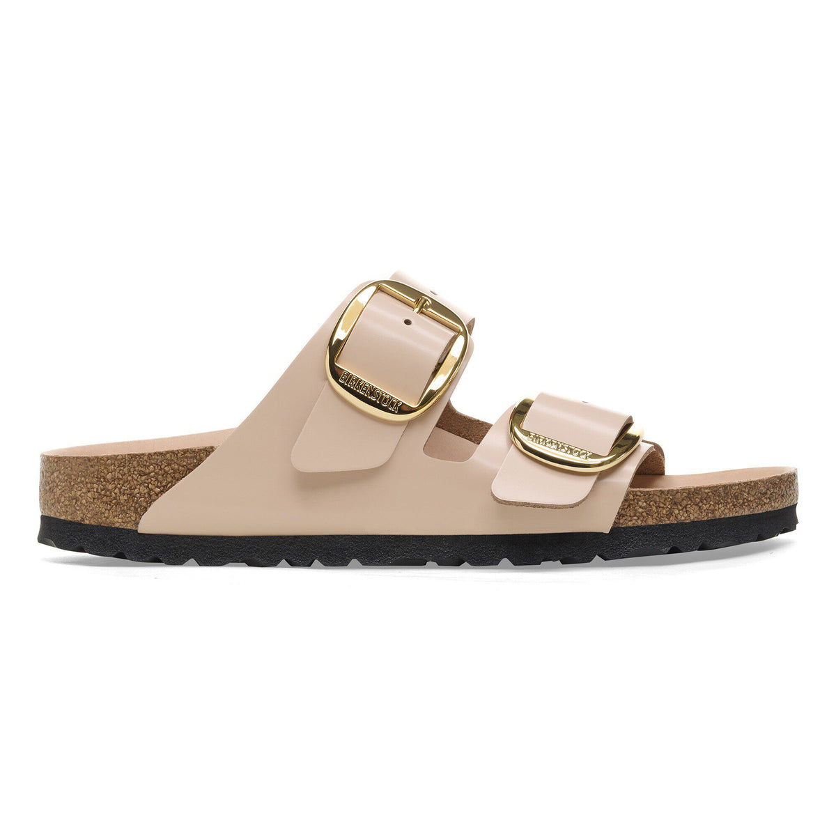 Arizona Big Buckle Natural Leather Patent in Color High Shine New Beige | Birkenstock