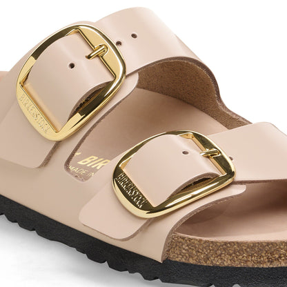 Arizona Big Buckle Natural Leather Patent in Color High Shine New Beige | Birkenstock