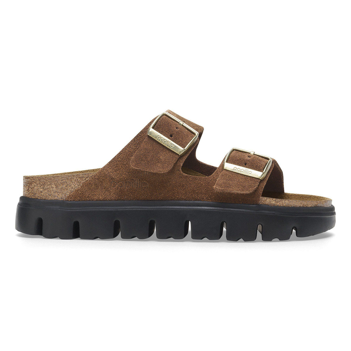 Arizona Chunky Suede Leather in Color Dark Tea/ Black | Birkenstock