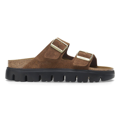 Arizona Chunky Suede Leather in Color Dark Tea/ Black | Birkenstock