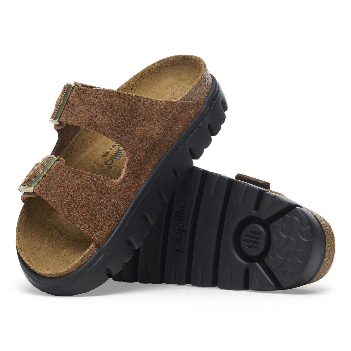 Arizona Chunky Suede Leather in Color Dark Tea/ Black | Birkenstock