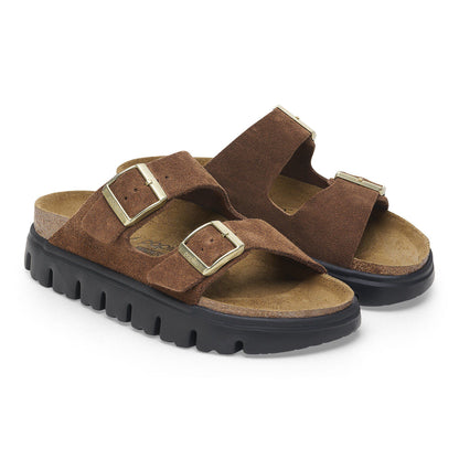 Arizona Chunky Suede Leather in Color Dark Tea/ Black | Birkenstock