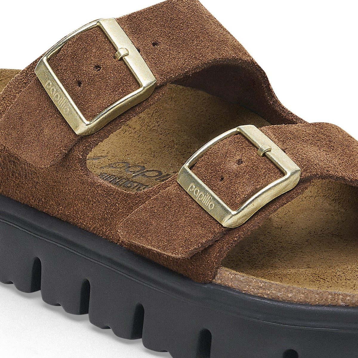 Arizona Chunky Suede Leather in Color Dark Tea/ Black | Birkenstock