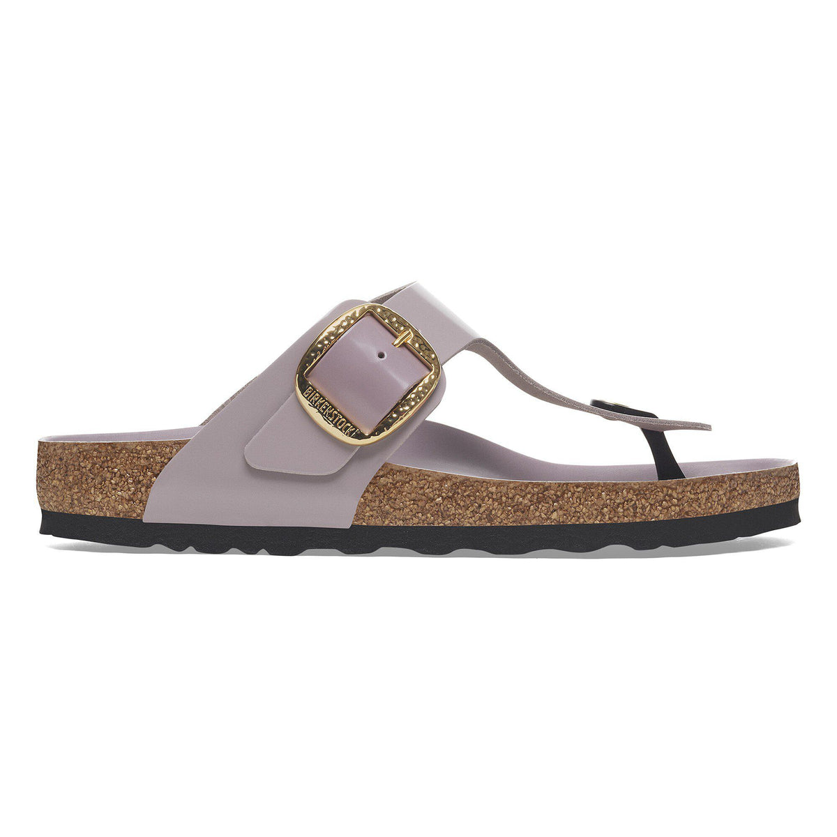 Gizeh Hammered Big Buckle Natural Leather Patent in Color High Shine Faded Purple | Birkenstock