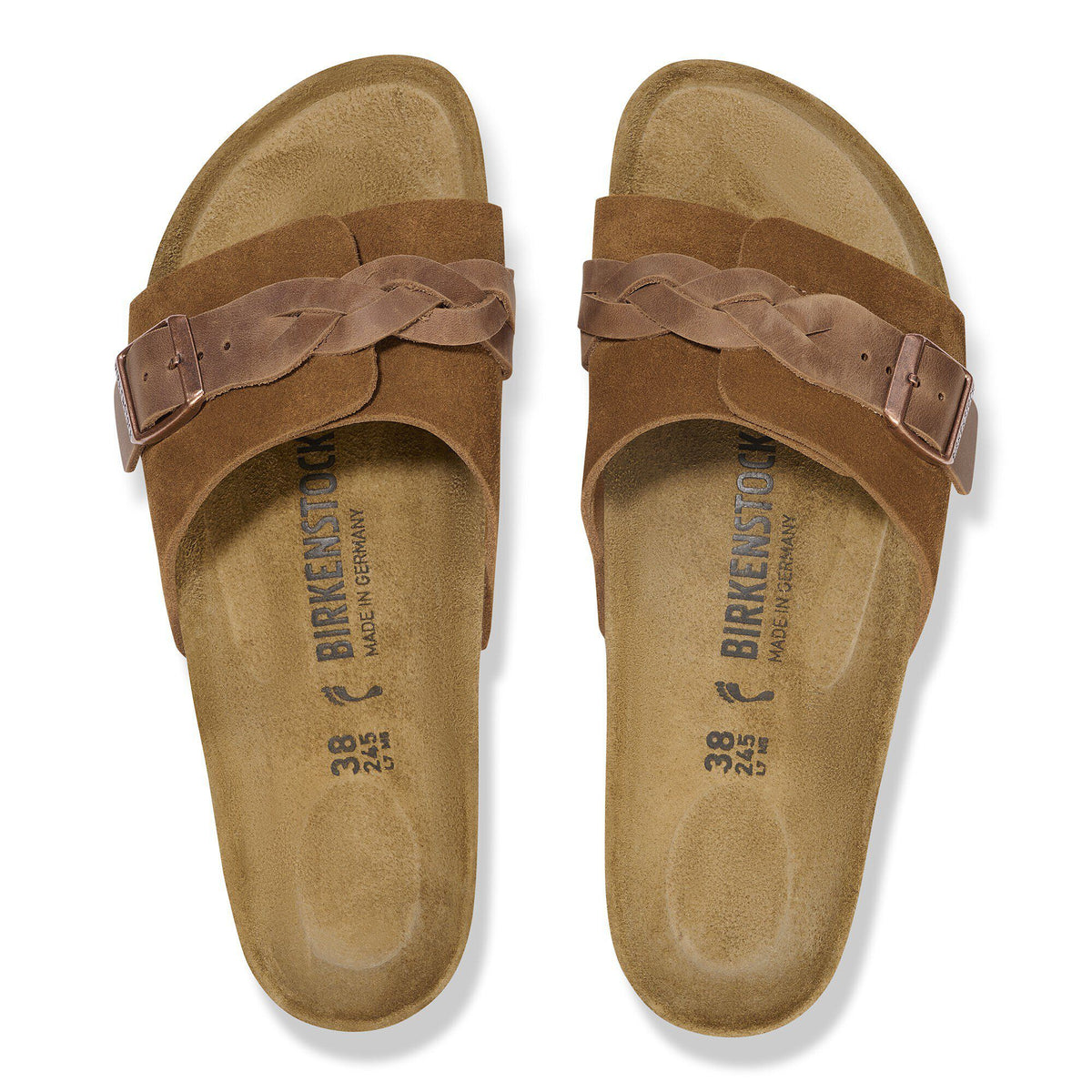 Oita Braided Suede Leather in Color Mink | Birkenstock