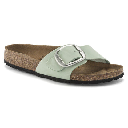 Madrid Big Buckle Nubuck Leather in Color Matcha | Birkenstock