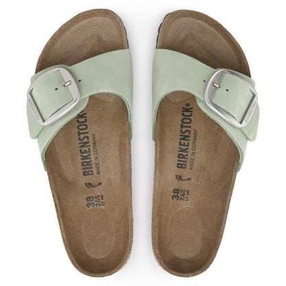Madrid Big Buckle Nubuck Leather in Color Matcha | Birkenstock