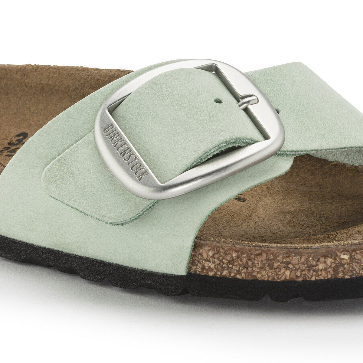 Madrid Big Buckle Nubuck Leather in Color Matcha | Birkenstock