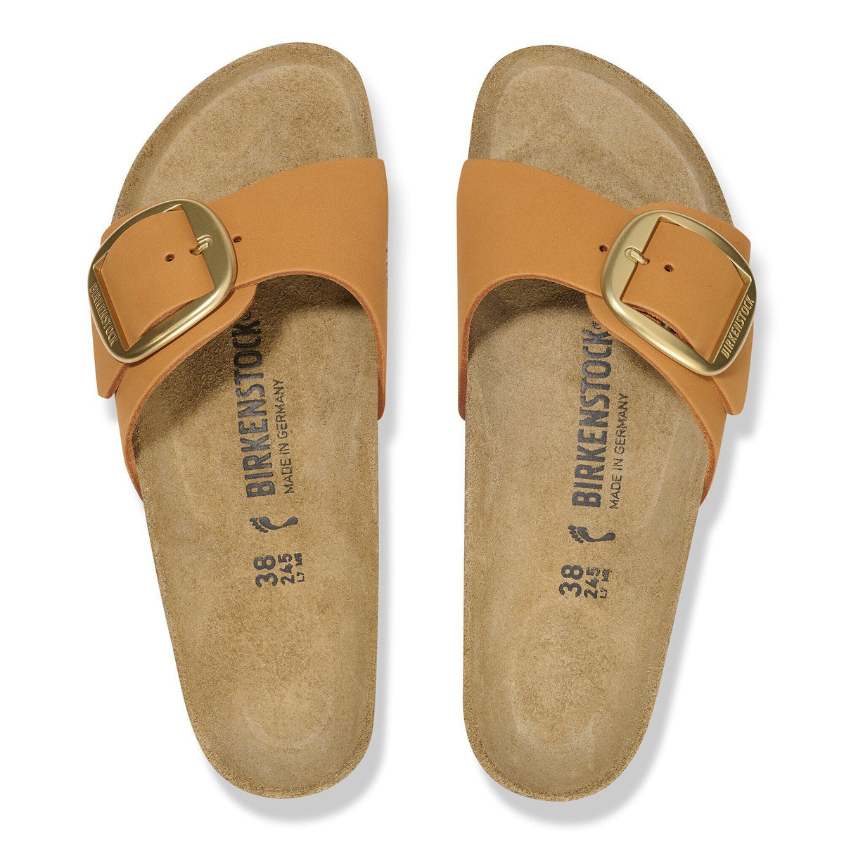 Madrid Big Buckle Nubuck Leather in Color Burnt Orange | Birkenstock