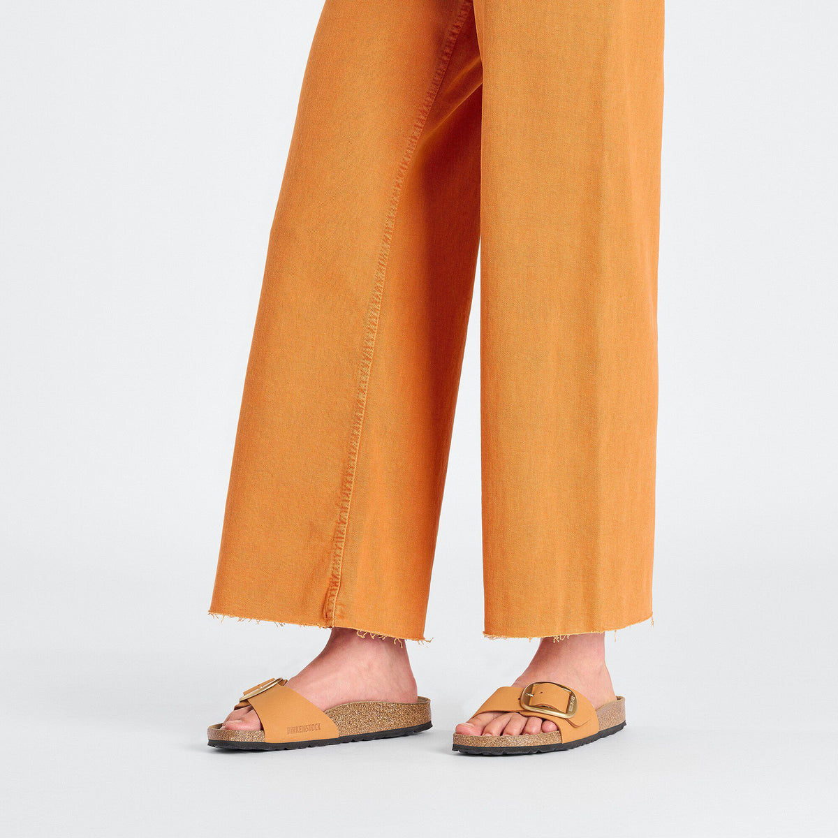 Madrid Big Buckle Nubuck Leather in Color Burnt Orange | Birkenstock