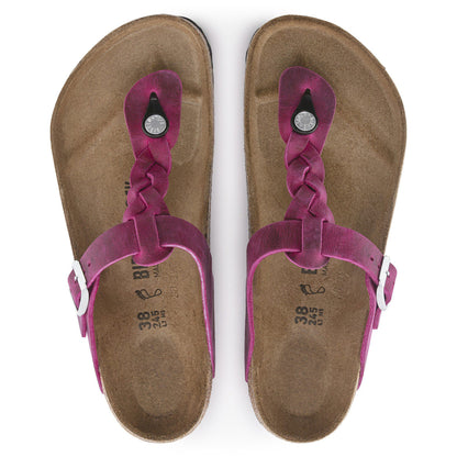 Gizeh Braided Oiled Leather in Color Festival Fuchsia | Birkenstock