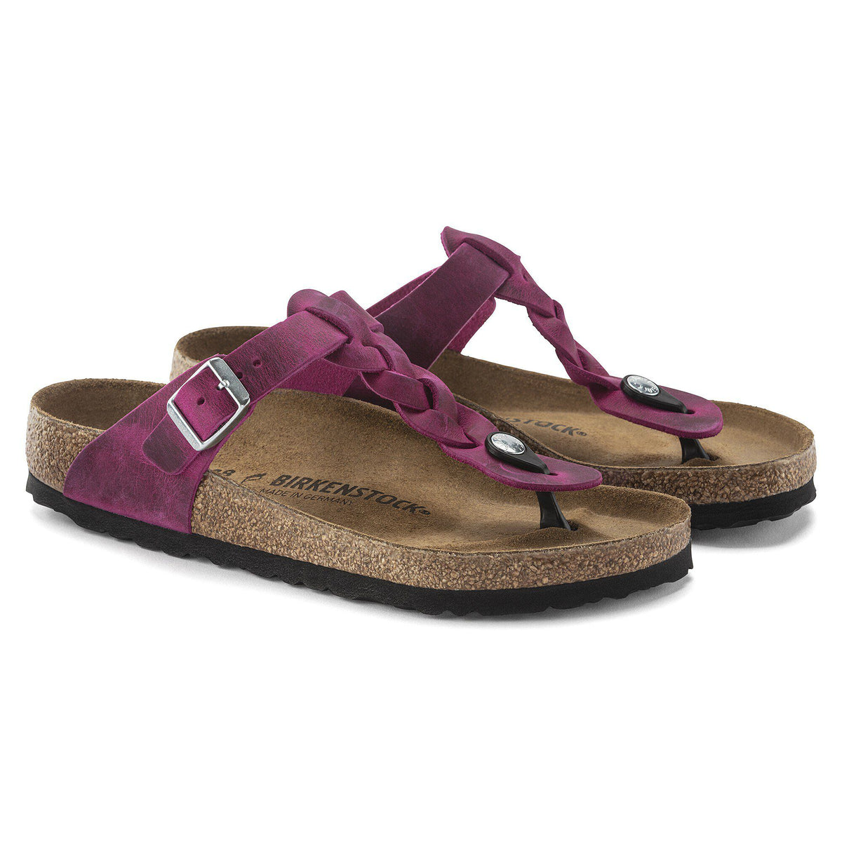 Gizeh Braided Oiled Leather in Color Festival Fuchsia | Birkenstock