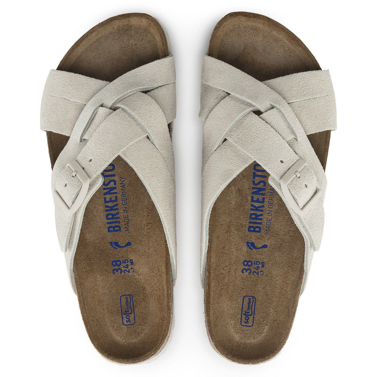 Lugano Soft Footbed Suede Leather in Color Antique White | Birkenstock