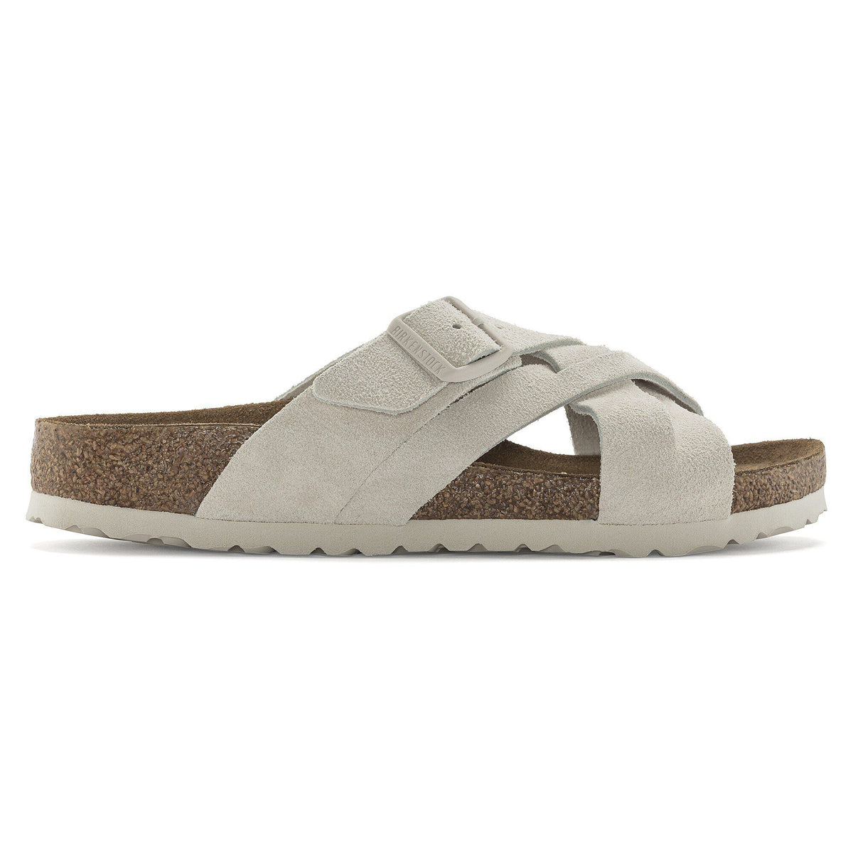 Lugano Soft Footbed Suede Leather in Color Antique White | Birkenstock