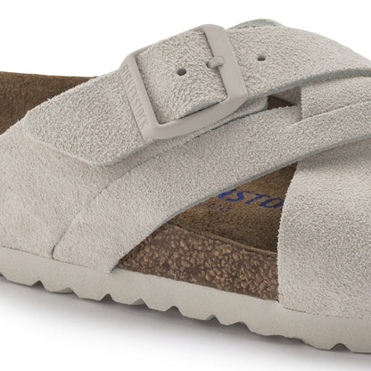 Lugano Soft Footbed Suede Leather in Color Antique White | Birkenstock
