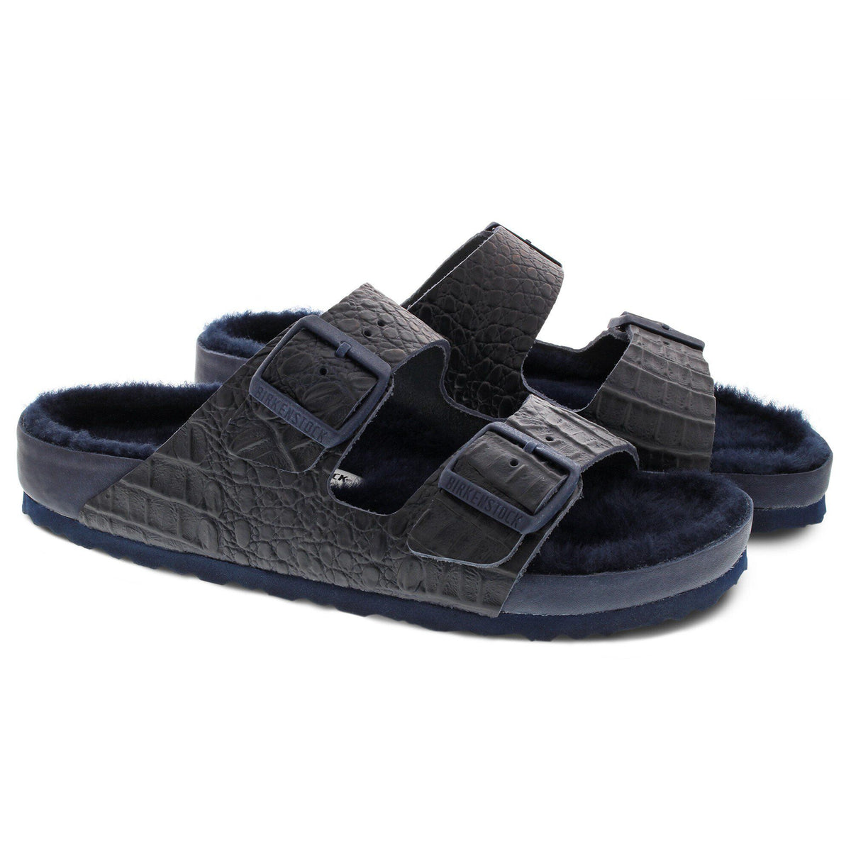 Arizona Leather in Color Croco Navy | Birkenstock