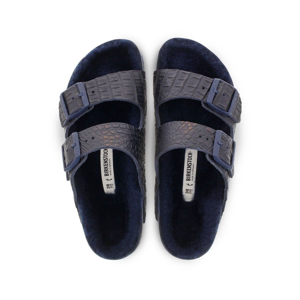 Arizona Leather in Color Croco Navy | Birkenstock