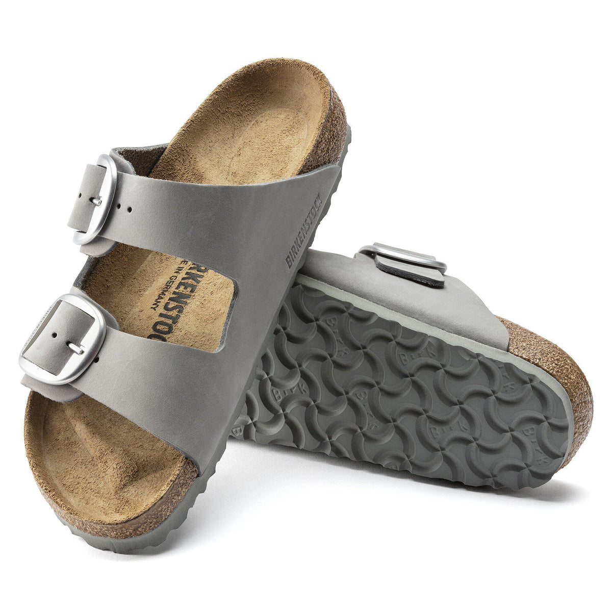Arizona Big Buckle Nubuck Leather in Color Dove Gray | Birkenstock