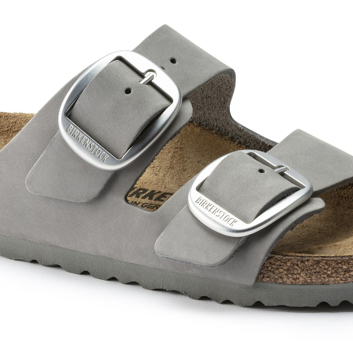 Arizona Big Buckle Nubuck Leather in Color Dove Gray | Birkenstock