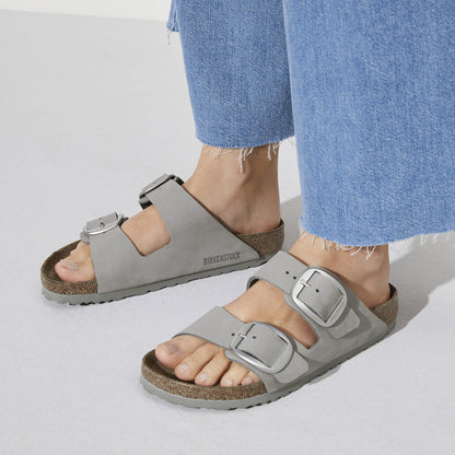 Arizona Big Buckle Nubuck Leather in Color Dove Gray | Birkenstock