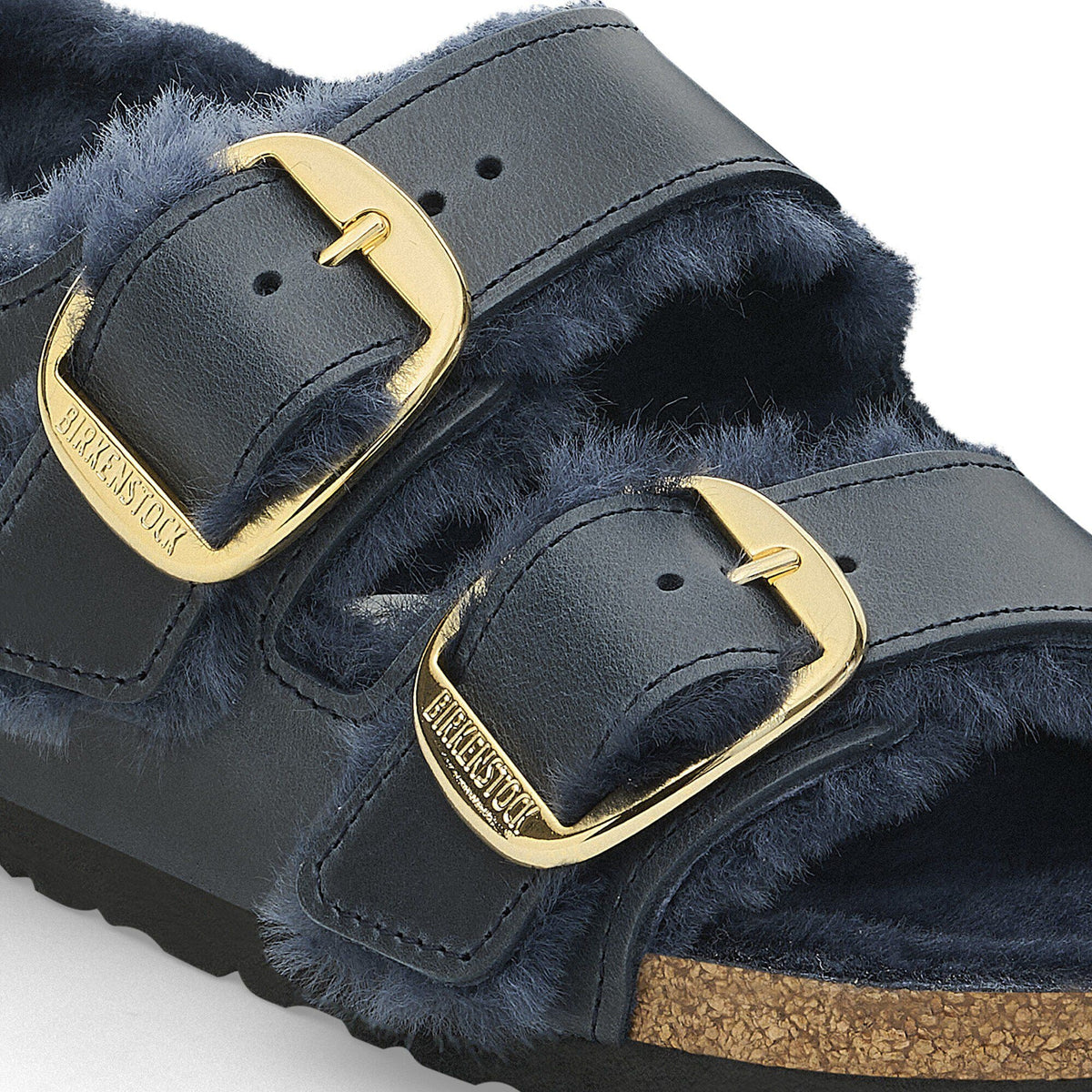 Milano Big Buckle Shearling Oiled Leather in Color Midnight Blue | Birkenstock