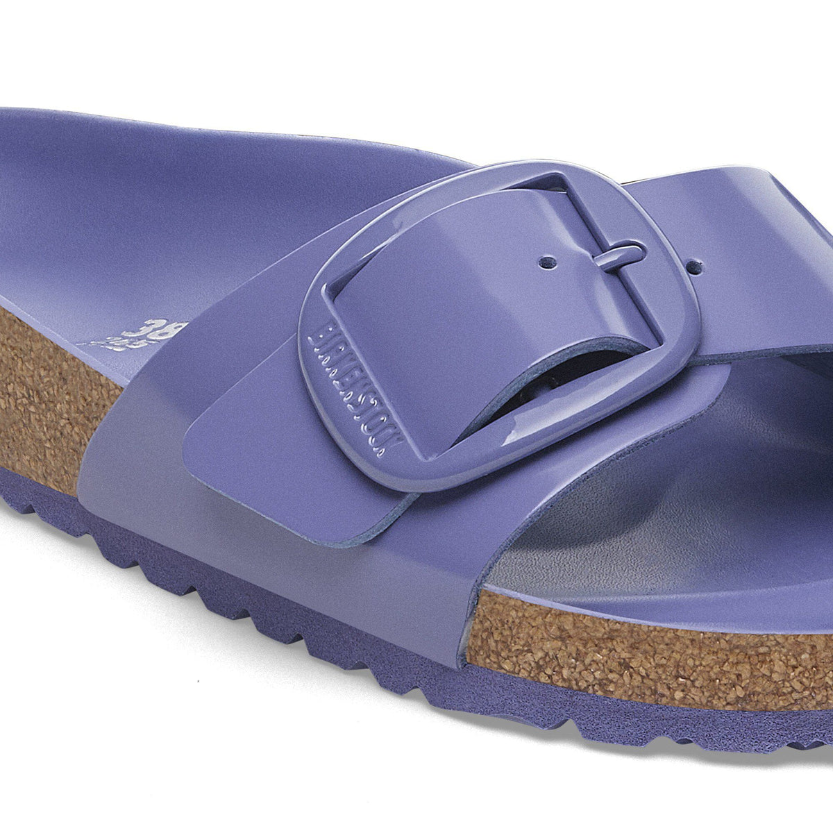 Madrid Big Buckle Natural Leather Patent in Color High Shine Purple Dusk | Birkenstock