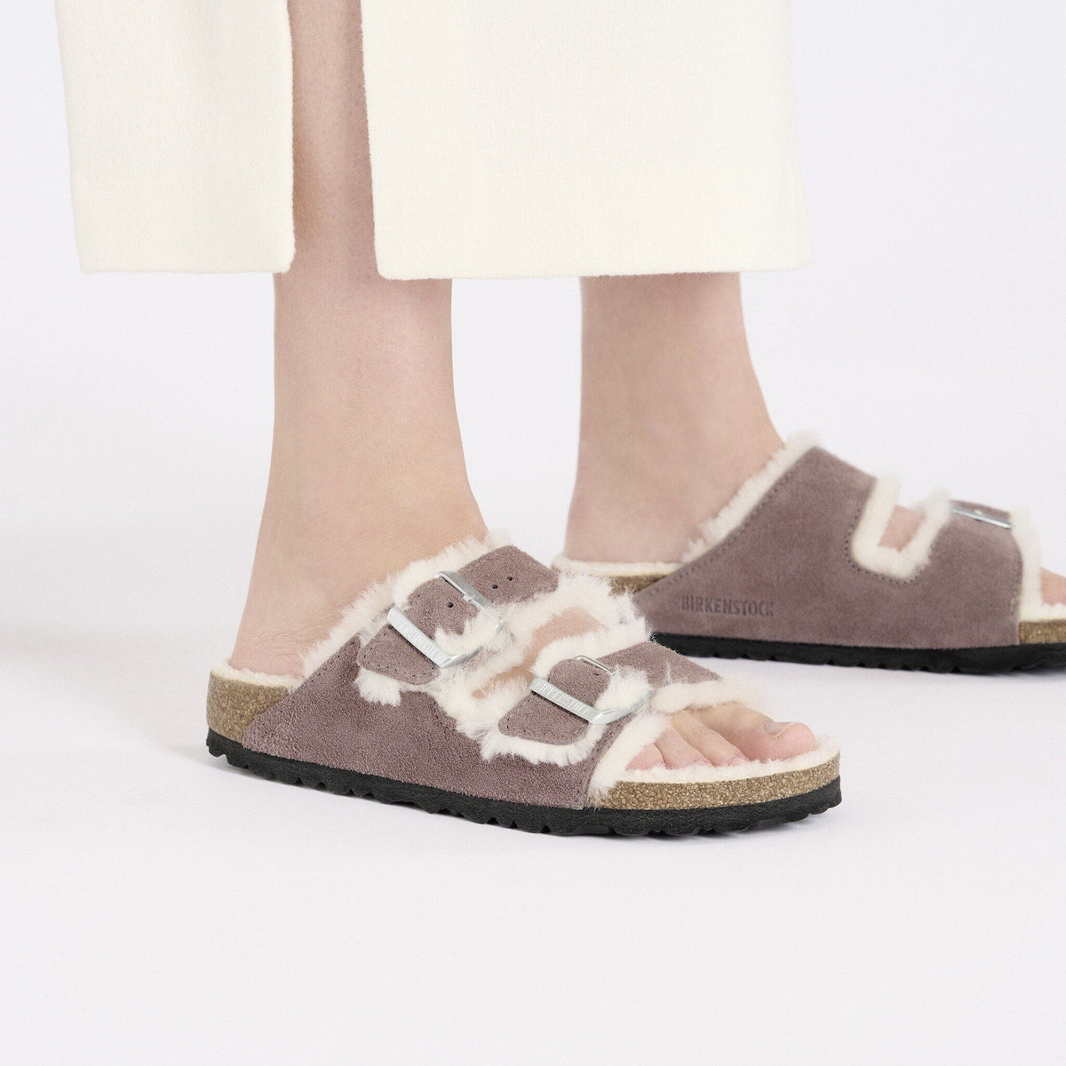 Arizona Shearling Suede Leather in Color Faded Purple | Birkenstock