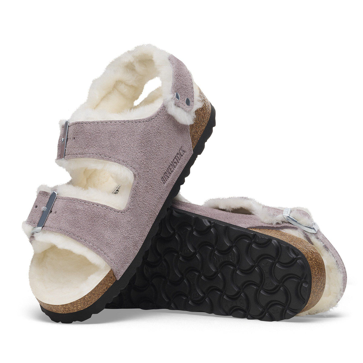 Milano Suede Shearling Suede Leather-Shearling in Color Faded Purple | Birkenstock