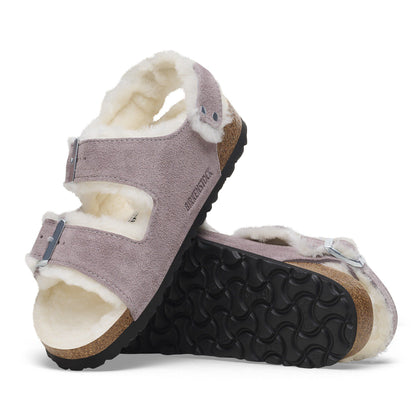 Milano Suede Shearling Suede Leather-Shearling in Color Faded Purple | Birkenstock