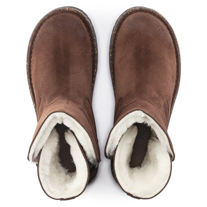 Uppsala Shearling Suede Leather in Color Espresso | Birkenstock