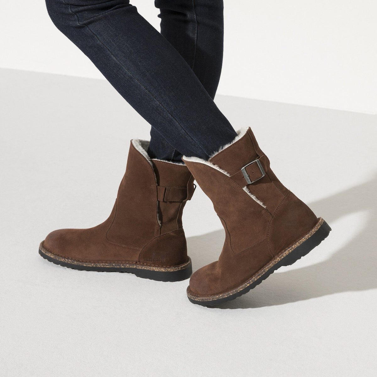 Uppsala Shearling Suede Leather in Color Espresso | Birkenstock
