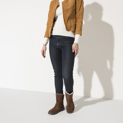 Uppsala Shearling Suede Leather in Color Espresso | Birkenstock