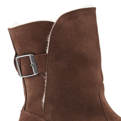 Uppsala Shearling Suede Leather in Color Espresso | Birkenstock