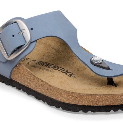 Gizeh Big Buckle Nubuck Leather in Color Stone Blue | Birkenstock