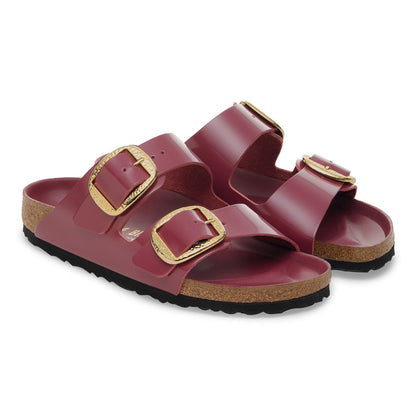 Arizona Hammered Big Buckle Natural Leather Patent in Color Zinfandel High Shine | Birkenstock