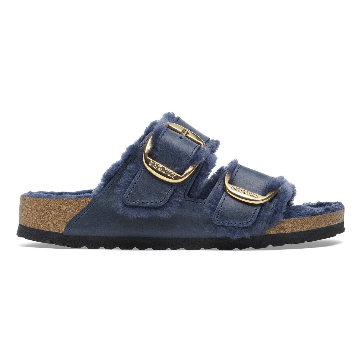 Arizona Big Buckle Shearling Oiled Leather in Color Midnight Blue | Birkenstock