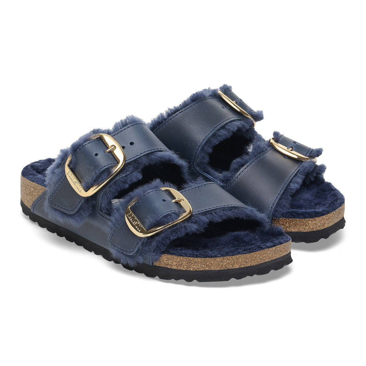 Arizona Big Buckle Shearling Oiled Leather in Color Midnight Blue | Birkenstock