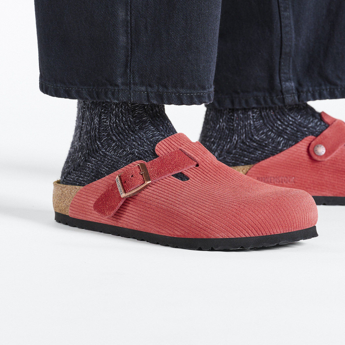 Boston Suede Embossed in Color Corduroy Sienna Red | Birkenstock