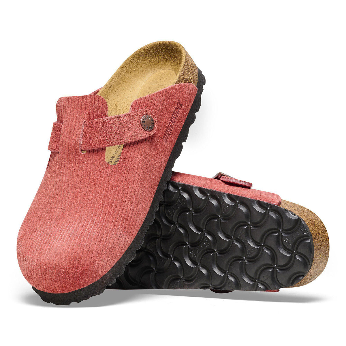 Boston Suede Embossed in Color Corduroy Sienna Red | Birkenstock