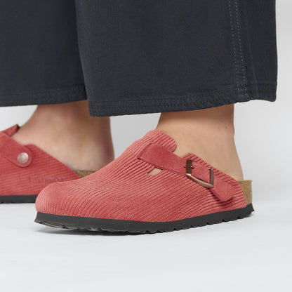 Boston Suede Embossed in Color Corduroy Sienna Red | Birkenstock
