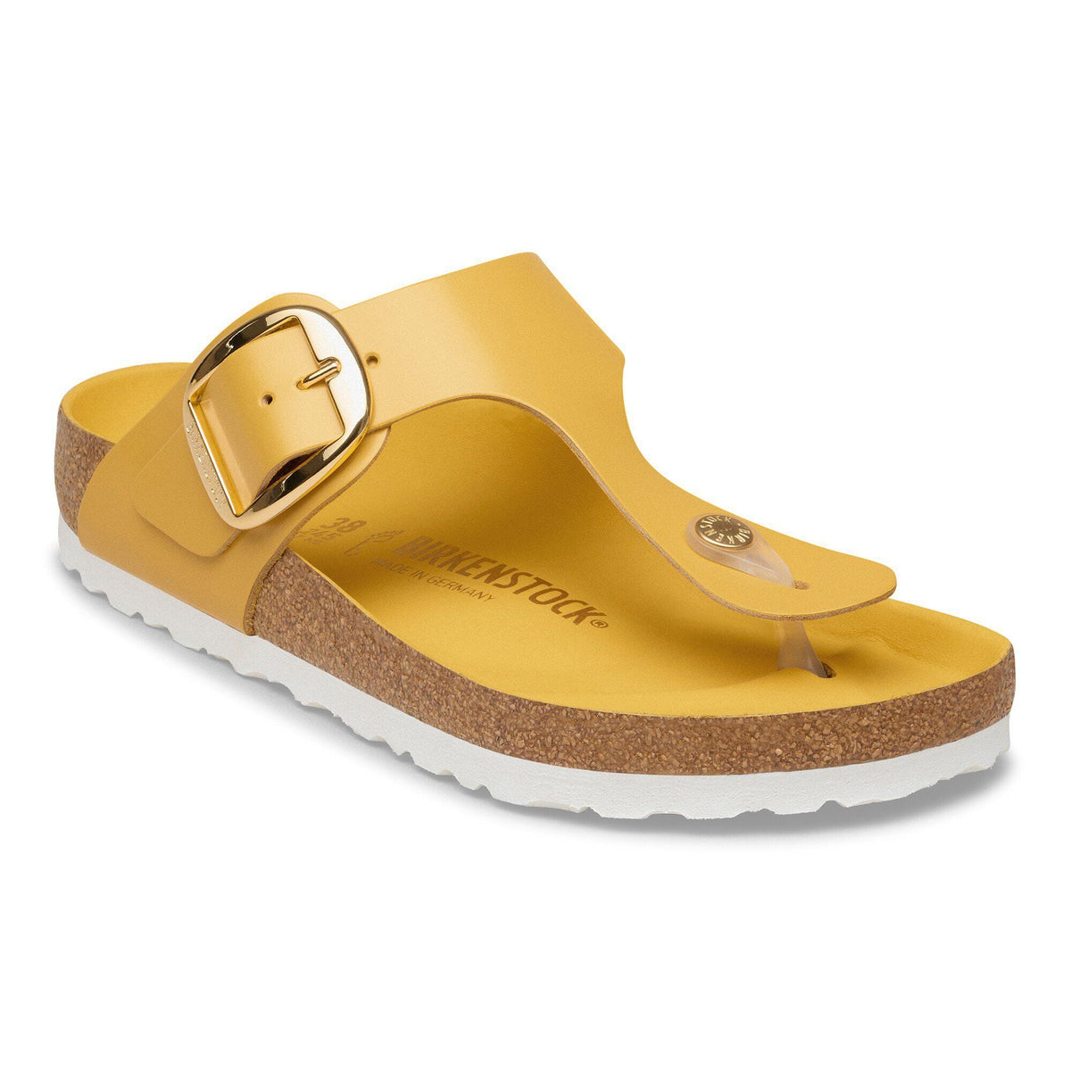 Gizeh Big Buckle Natural Leather Patent in Color High-Shine Ochre | Birkenstock