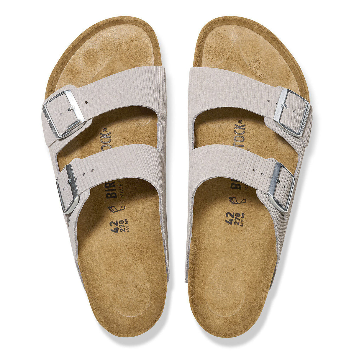 Arizona Suede Embossed in Color Corduroy Stone Coin | Birkenstock