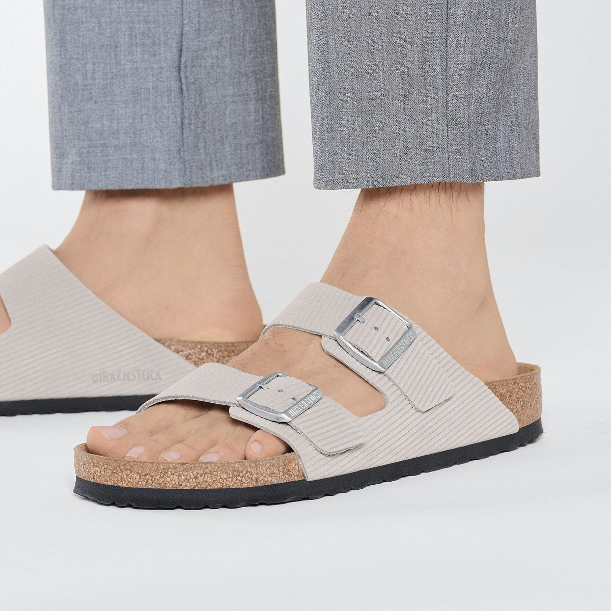 Arizona Suede Embossed in Color Corduroy Stone Coin | Birkenstock