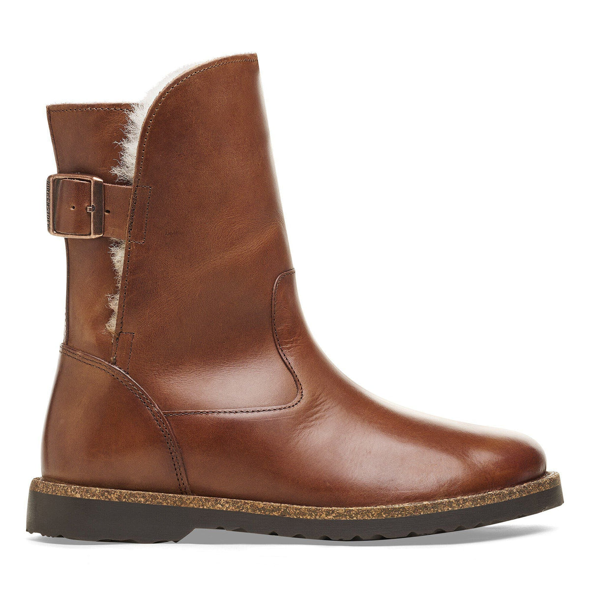 Uppsala Shearling Leather in Color Cognac | Birkenstock