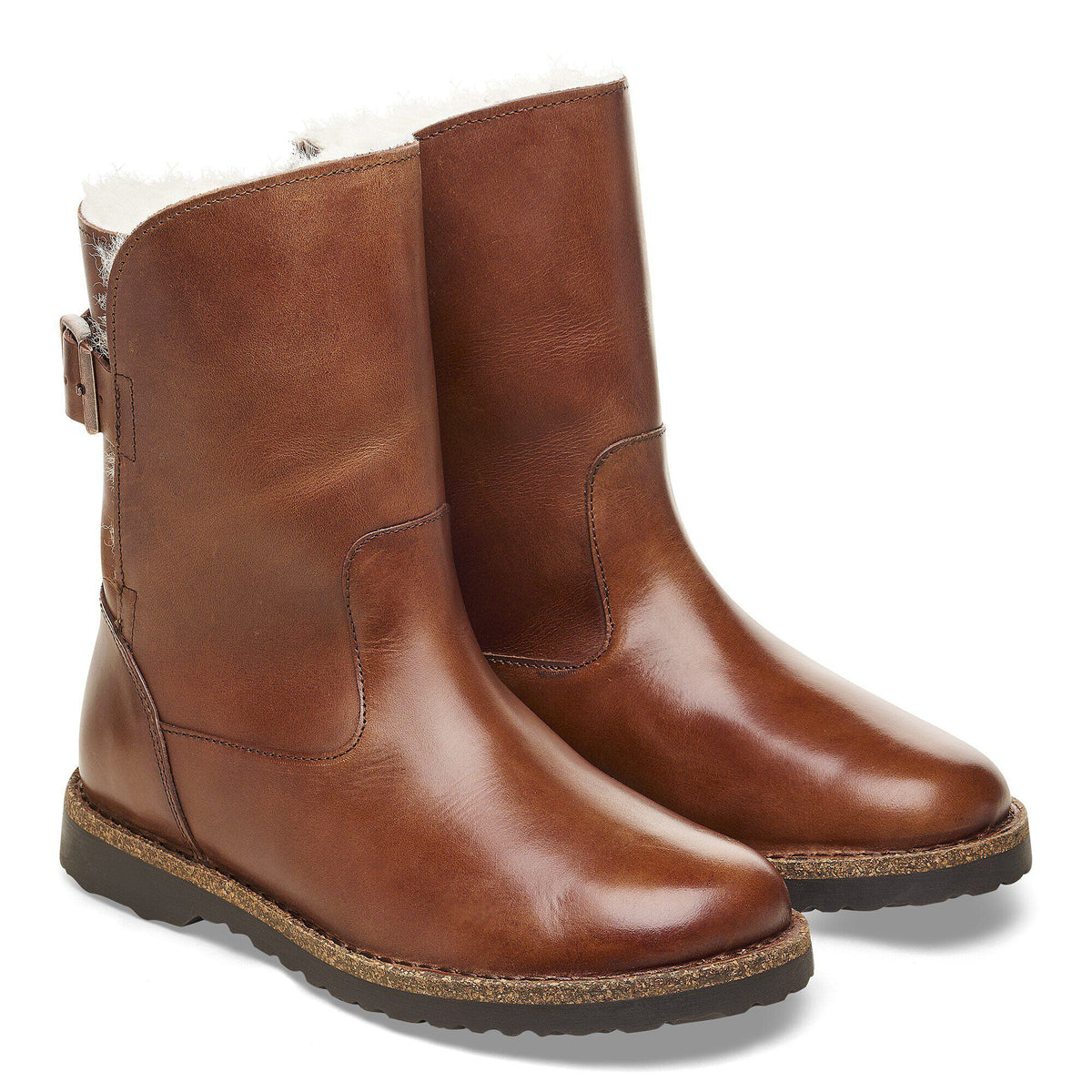 Uppsala Shearling Leather in Color Cognac | Birkenstock