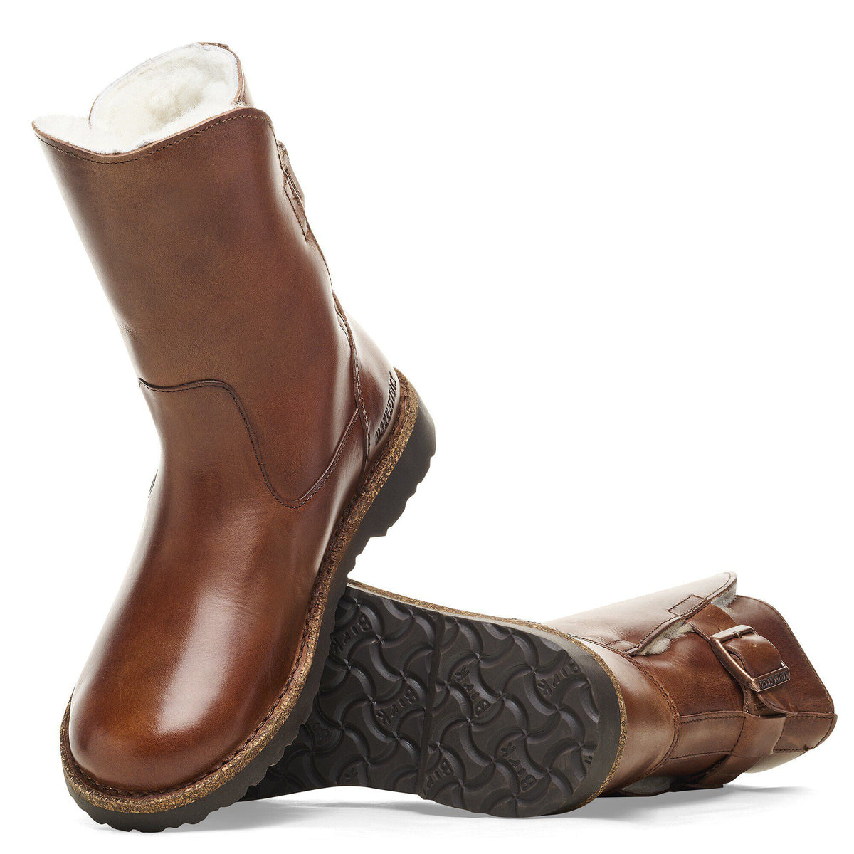 Uppsala Shearling Leather in Color Cognac | Birkenstock