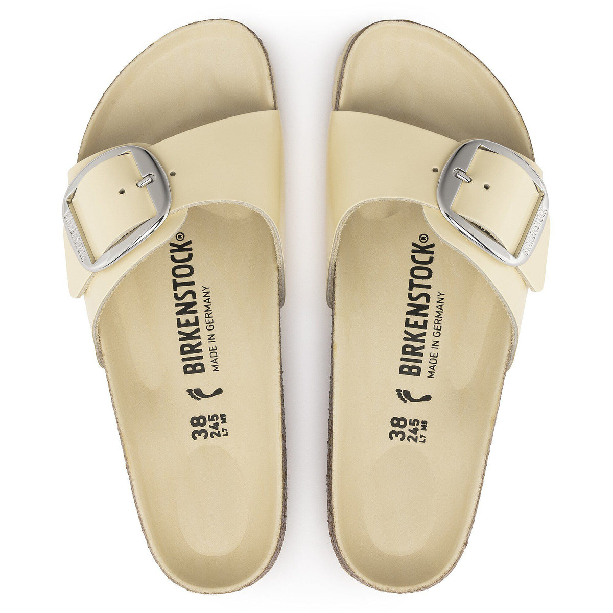 Madrid Big Buckle Natural Leather Patent in Color High Shine Butter | Birkenstock