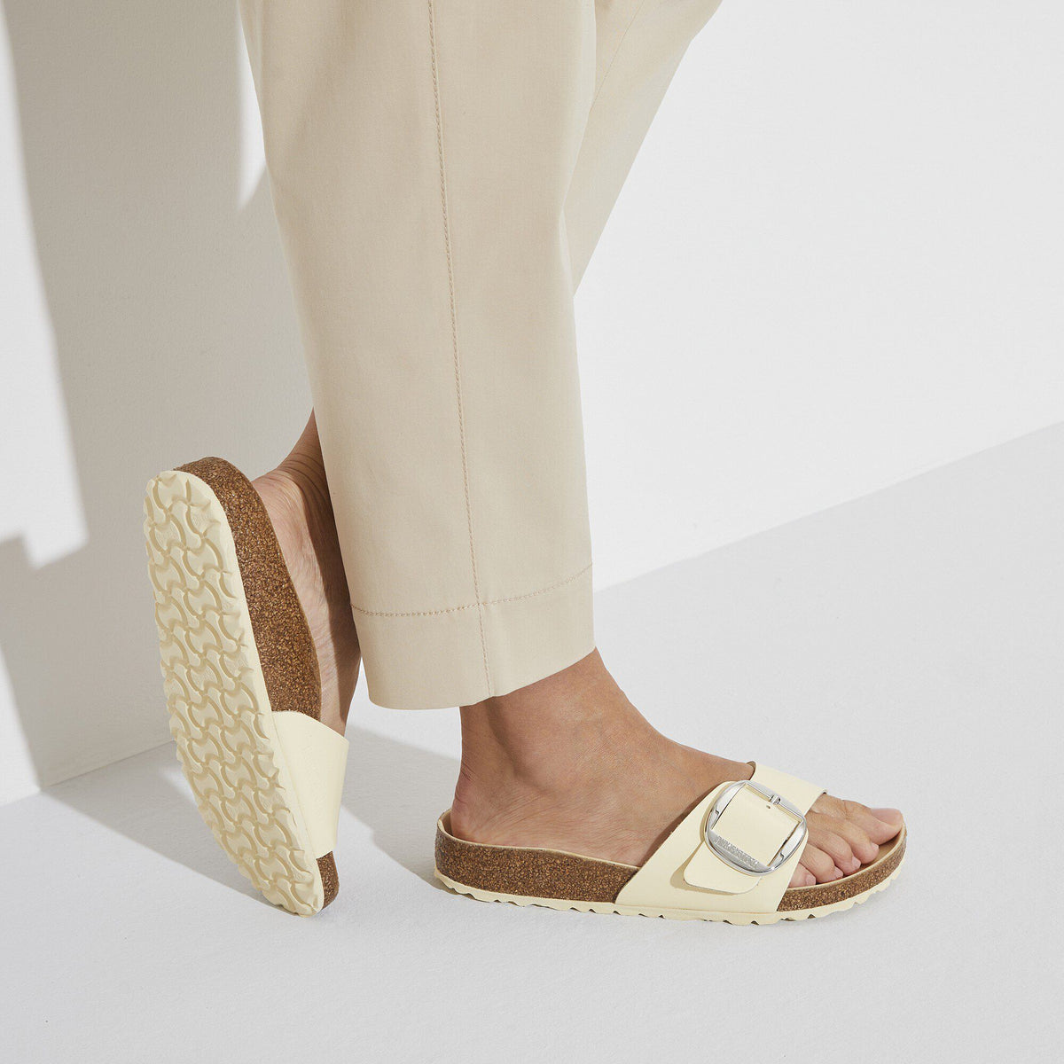 Madrid Big Buckle Natural Leather Patent in Color High Shine Butter | Birkenstock
