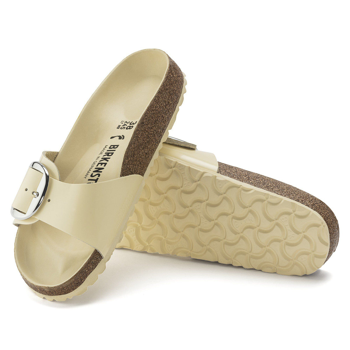 Madrid Big Buckle Natural Leather Patent in Color High Shine Butter | Birkenstock