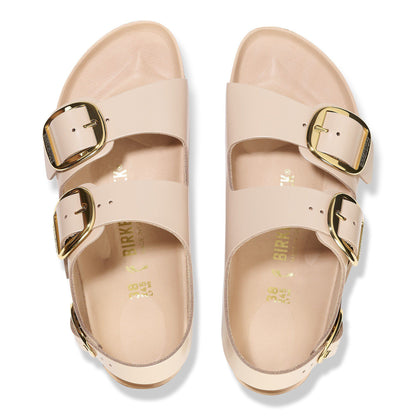 Milano Big Buckle Natural Leather Patent in Color High Shine New Beige | Birkenstock